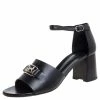 Hermes Black Leather Viaggio Ankle Strap Sandals Size 41 For Women