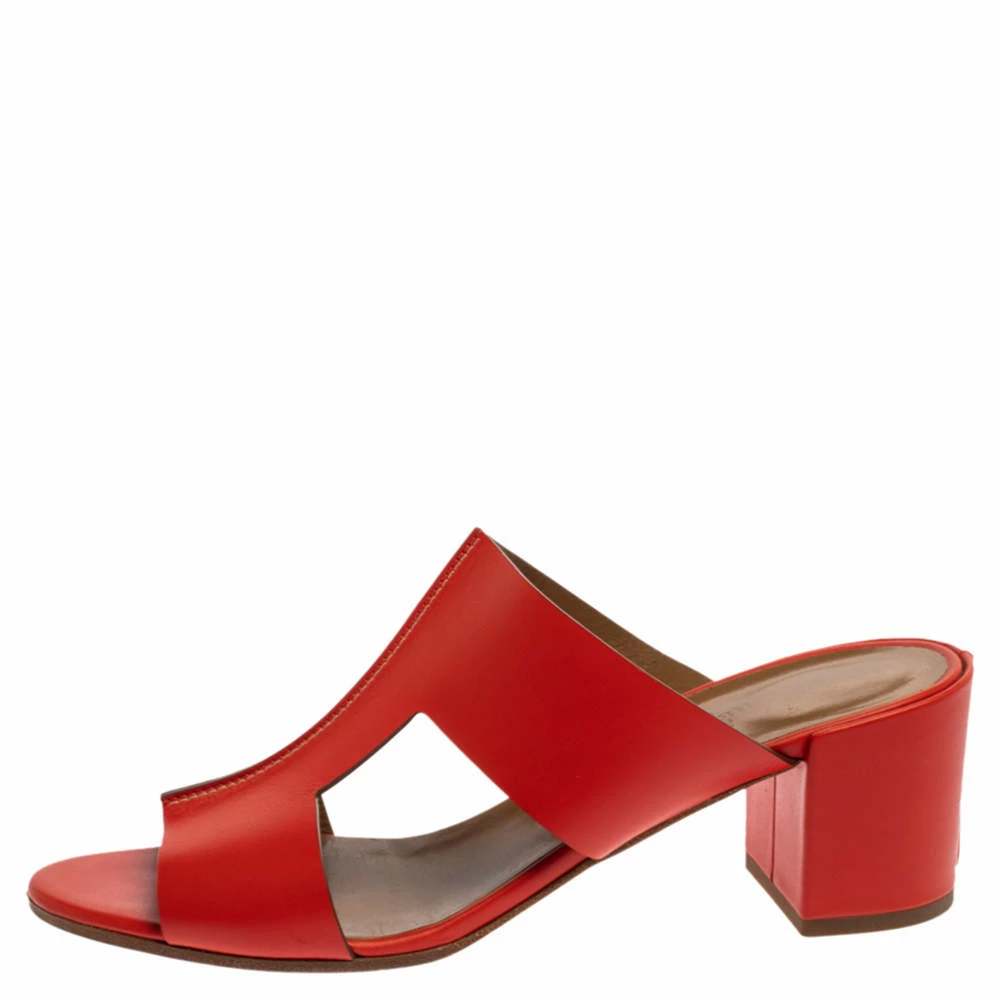 Hermes Cappucine Leather Ostia Slide Sandals Size 39.5 For Women 4 Hermes Cappucine Leather Ostia Slide Sandals Size 39.5 For Women - Image 2