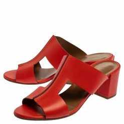 Hermes Cappucine Leather Ostia Slide Sandals Size 39.5 For Women 13 Hermes Cappucine Leather Ostia Slide Sandals Size 39.5 For Women -Deals Hermes Store luxury women hermes used shoes p350334 009