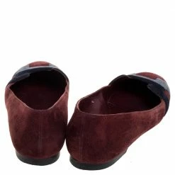 Hermes Burgundy Suede Nice Flats Size 36 For Women -Deals Hermes Store luxury women hermes used shoes p350943 007