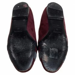 Hermes Burgundy Suede Nice Flats Size 36 For Women -Deals Hermes Store luxury women hermes used shoes p350943 008