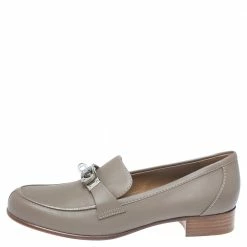 Hermes Tan Green Leather Kelly Loafers Size 36.5 For Women -Deals Hermes Store luxury women hermes used shoes p351635 003