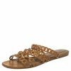 Hermes Brown Leather Chaine D'Ancre Slide Sandals Size 39 For Women