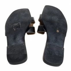 Hermes Hermès Black Leather Oran Slide Flats Size 35 For Women 15 Hermes Hermès Black Leather Oran Slide Flats Size 35 For Women -Deals Hermes Store luxury women hermes used shoes p355591 001