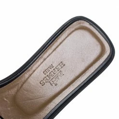 Hermes Hermès Black Leather Oran Slide Flats Size 35 For Women 16 Hermes Hermès Black Leather Oran Slide Flats Size 35 For Women -Deals Hermes Store luxury women hermes used shoes p355591 004