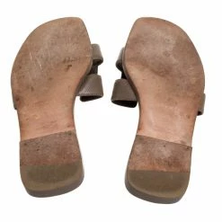 Hermes Brown Leather Oran Slide Flats Size 35.5 For Women -Deals Hermes Store luxury women hermes used shoes p355593 001