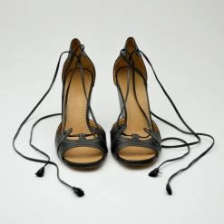 Hermes Black Leather Wedges Size 37 For Women -Deals Hermes Store luxury women hermes used shoes p35802 003