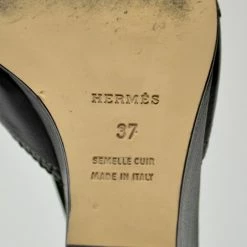 Hermes Black Leather Wedges Size 37 For Women -Deals Hermes Store luxury women hermes used shoes p35802 007