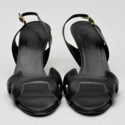 Hermes Black Leather Night Sandals Size 38 For Women -Deals Hermes Store luxury women hermes used shoes p35850 003