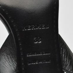 Hermes Black Leather Night Sandals Size 38 For Women -Deals Hermes Store luxury women hermes used shoes p35850 006
