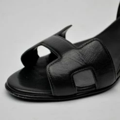 Hermes Black Leather Night Sandals Size 38 For Women -Deals Hermes Store luxury women hermes used shoes p35850 009