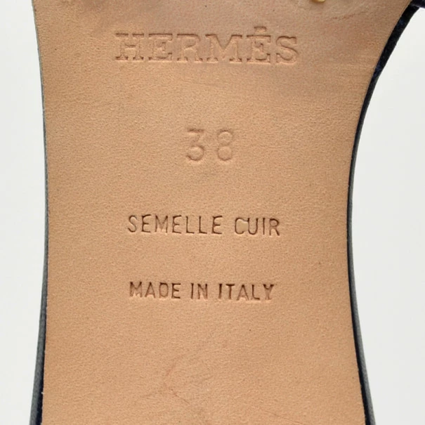 Hermes Navy Blue Oasis Sandals Size 38 For Women 8 Hermes Navy Blue Oasis Sandals Size 38 For Women - Image 6