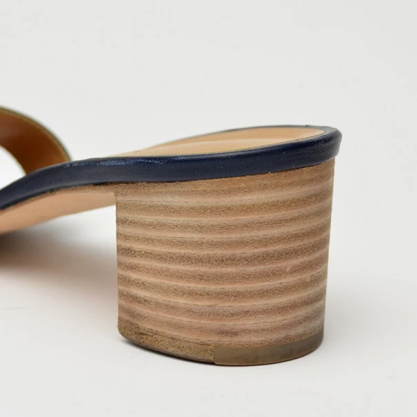 Hermes Navy Blue Oasis Sandals Size 38 For Women 10 Hermes Navy Blue Oasis Sandals Size 38 For Women - Image 8