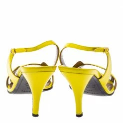 Hermes Yellow Patent Leather Night Slingback Sandals Size 38.5 For Women -Deals Hermes Store luxury women hermes used shoes p360125 009