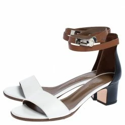 Hermes Tricolor Leather Manege Ankle Wrap Sandals Size 38 For Women -Deals Hermes Store luxury women hermes used shoes p360216 001