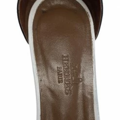 Hermes Tricolor Leather Manege Ankle Wrap Sandals Size 38 For Women -Deals Hermes Store luxury women hermes used shoes p360216 005