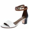 Hermes Tricolor Leather Manege Ankle Wrap Sandals Size 38 For Women -Deals Hermes Store luxury women hermes used shoes p360216 008