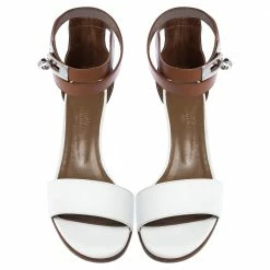Hermes Tricolor Leather Manege Ankle Wrap Sandals Size 38 For Women -Deals Hermes Store luxury women hermes used shoes p360216 009
