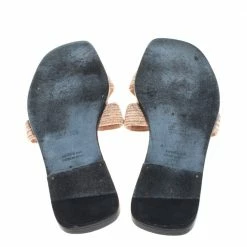 Hermes Beige Fabric Oran Flat Slides Size 39 For Women -Deals Hermes Store luxury women hermes used shoes p368240 001