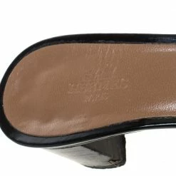Hermes Black Patent Leather Oasis Slide Sandals Size 36 For Women -Deals Hermes Store luxury women hermes used shoes p368307 004