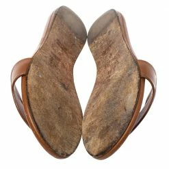 Hermes Brown Leather Lisboa Flat Slides Size 37 For Women -Deals Hermes Store luxury women hermes used shoes p370404 001