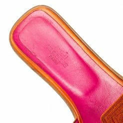 Hermes Orange Twisted Metal Thread Oran Sandals Size 37 For Women 16 Hermes Orange Twisted Metal Thread Oran Sandals Size 37 For Women -Deals Hermes Store luxury women hermes used shoes p372075 008