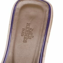 Hermes Purple Leather Oran Slide Sandals Size 36 For Women -Deals Hermes Store luxury women hermes used shoes p373708 005