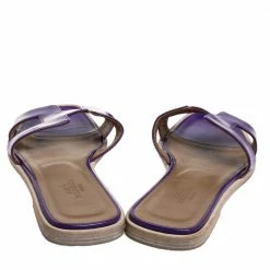 Hermes Purple Leather Oran Slide Sandals Size 36 For Women -Deals Hermes Store luxury women hermes used shoes p373708 007