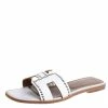 Hermes White Leather Oran Sandals Size 40 For Women 2 Hermes White Leather Oran Sandals Size 40 For Women -Deals Hermes Store luxury women hermes used shoes p373728 004
