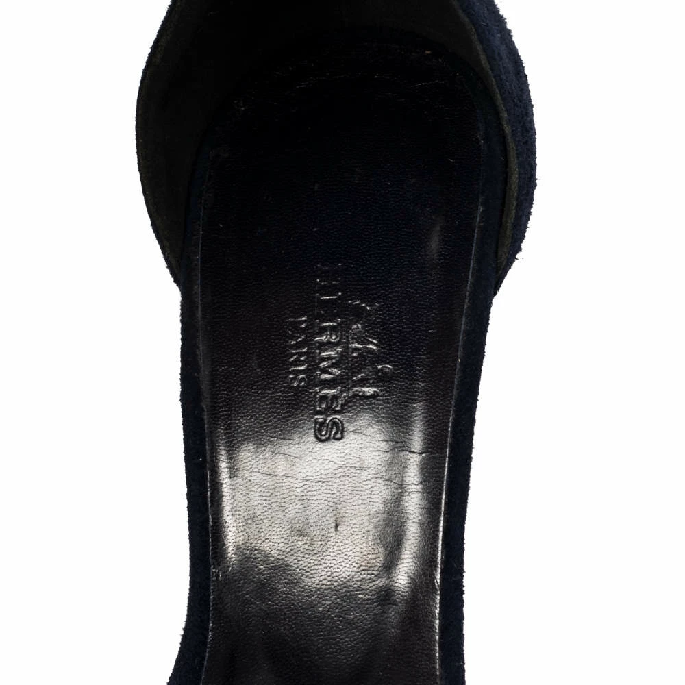 Hermes Blue Suede Night Sandals Size 37 For Women 9 Hermes Blue Suede Night Sandals Size 37 For Women - Image 7