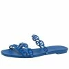 Hermes Blue Rubber Chain-Link Accents Slide Sandals Size 40 For Women -Deals Hermes Store luxury women hermes used shoes p381559 003
