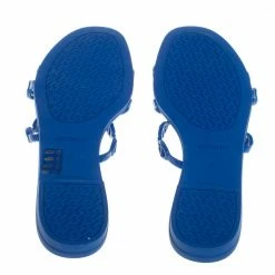 Hermes Blue Rubber Chaine D'Ancre Rivage Slide Sandals Size 37 For Women -Deals Hermes Store luxury women hermes used shoes p384598 001