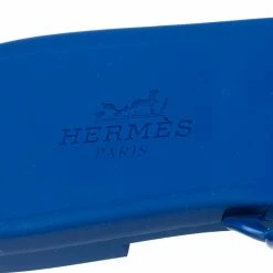 Hermes Blue Rubber Chaine D'Ancre Rivage Slide Sandals Size 37 For Women -Deals Hermes Store luxury women hermes used shoes p384598 005