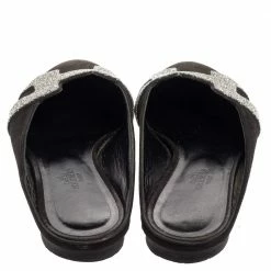 Hermes Black Suede Roxanne Flat Mules Size 37 For Women -Deals Hermes Store luxury women hermes used shoes p384785 006