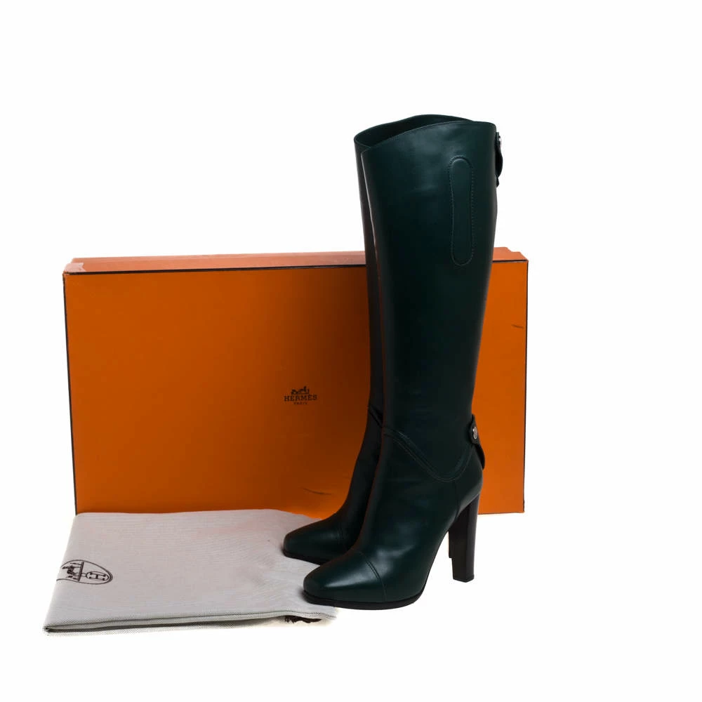 Hermes Green Leather Jumping Horse Boots Size 39 For Women 12 Hermes Green Leather Jumping Horse Boots Size 39 For Women - Image 10