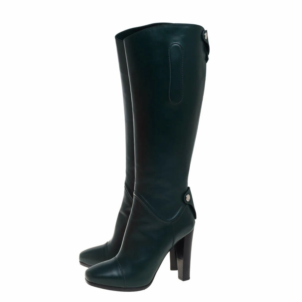 Hermes Green Leather Jumping Horse Boots Size 39 For Women 6 Hermes Green Leather Jumping Horse Boots Size 39 For Women - Image 4