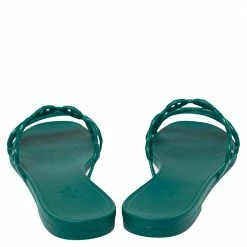 Hermes Green Rubber Chaine D'Ancre Rivage Slide Sandals Size 41 For Women -Deals Hermes Store luxury women hermes used shoes p388412 001