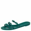 Hermes Green Rubber Chaine D'Ancre Rivage Slide Sandals Size 41 For Women -Deals Hermes Store luxury women hermes used shoes p388412 006