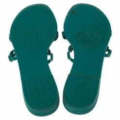 Hermes Green Rubber Chaine D'Ancre Rivage Slide Sandals Size 41 For Women -Deals Hermes Store luxury women hermes used shoes p388412 008