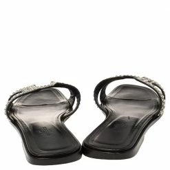 Hermes Black Leather Studded Oran Flats Size 38 For Women -Deals Hermes Store luxury women hermes used shoes p389840 006