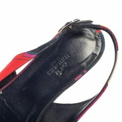 Hermes Navy Blue Printed Silk Laura Slingback Flat Sandals Size 37 For Women -Deals Hermes Store luxury women hermes used shoes p392470 008