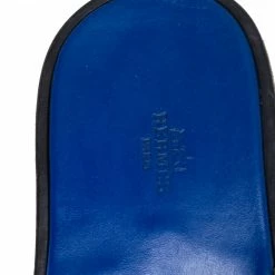 Hermes Blue Leather Izmir Slide Sandals Size 43 For Women -Deals Hermes Store luxury women hermes used shoes p392593 004