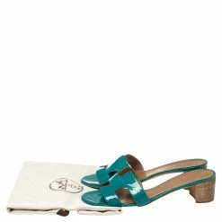 Hermes Blue Patent Leather Oasis Sandals Size 40 For Women 17 Hermes Blue Patent Leather Oasis Sandals Size 40 For Women -Deals Hermes Store luxury women hermes used shoes p396920 001