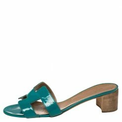 Hermes Blue Patent Leather Oasis Sandals Size 40 For Women 11 Hermes Blue Patent Leather Oasis Sandals Size 40 For Women -Deals Hermes Store luxury women hermes used shoes p396920 007