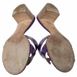 Hermes Purple Leather Oasis Sandals Size 40 For Women -Deals Hermes Store luxury women hermes used shoes p396926 001