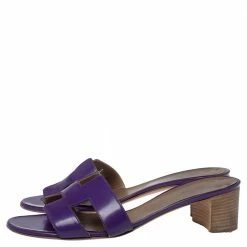 Hermes Purple Leather Oasis Sandals Size 40 For Women -Deals Hermes Store luxury women hermes used shoes p396926 007