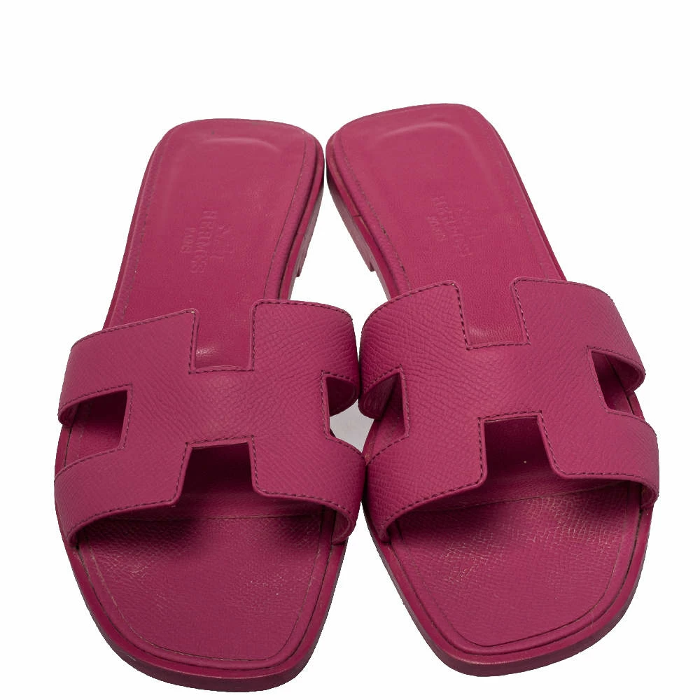 Hermes Pink Leather Oran Sandals Size 36 For Women 5 Hermes Pink Leather Oran Sandals Size 36 For Women - Image 3
