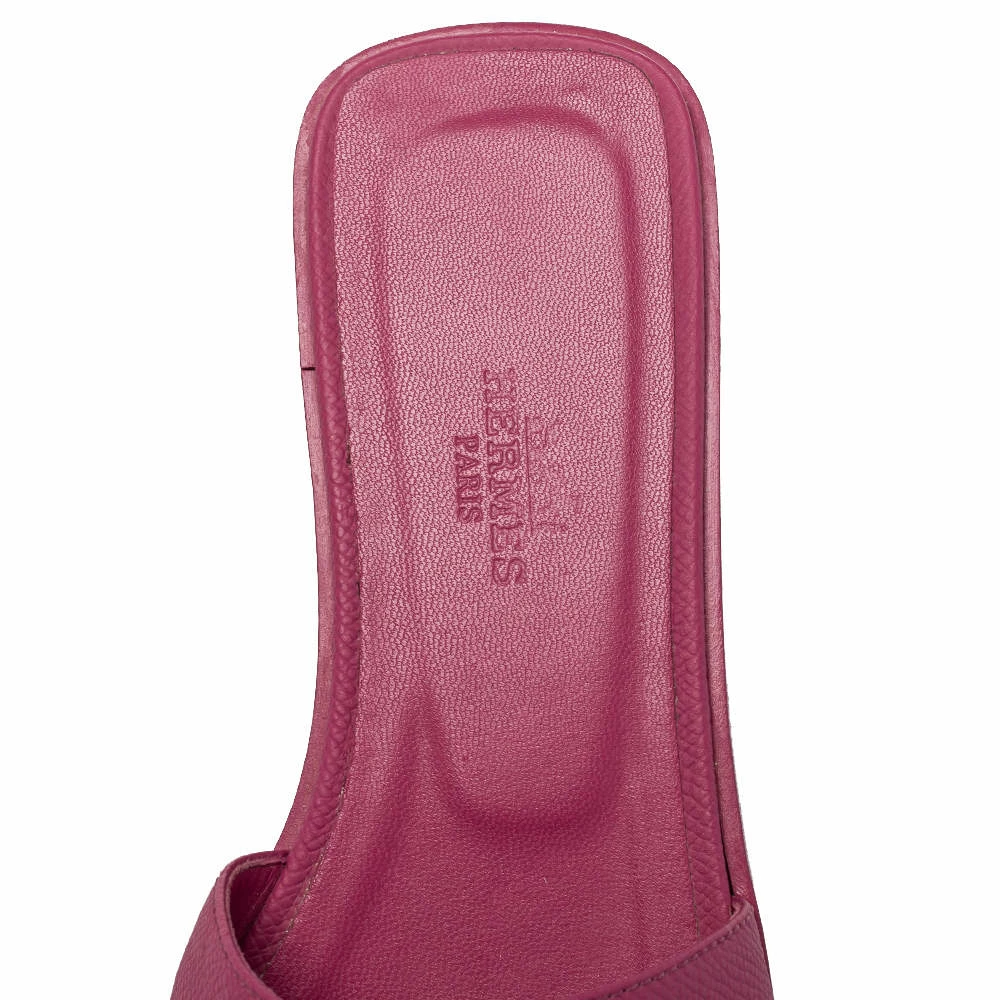 Hermes Pink Leather Oran Sandals Size 36 For Women 9 Hermes Pink Leather Oran Sandals Size 36 For Women - Image 7
