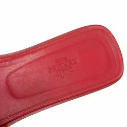 Hermes Hermès Red Leather Oran Slide Sandals Size 39 For Women -Deals Hermes Store luxury women hermes used shoes p404795 004