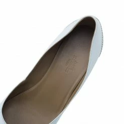 Hermes White Brogue Leather Wedge Pumps Size 39 For Women -Deals Hermes Store luxury women hermes used shoes p40492 010